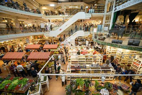 Aerial view of Eataly Smeraldo in Milan